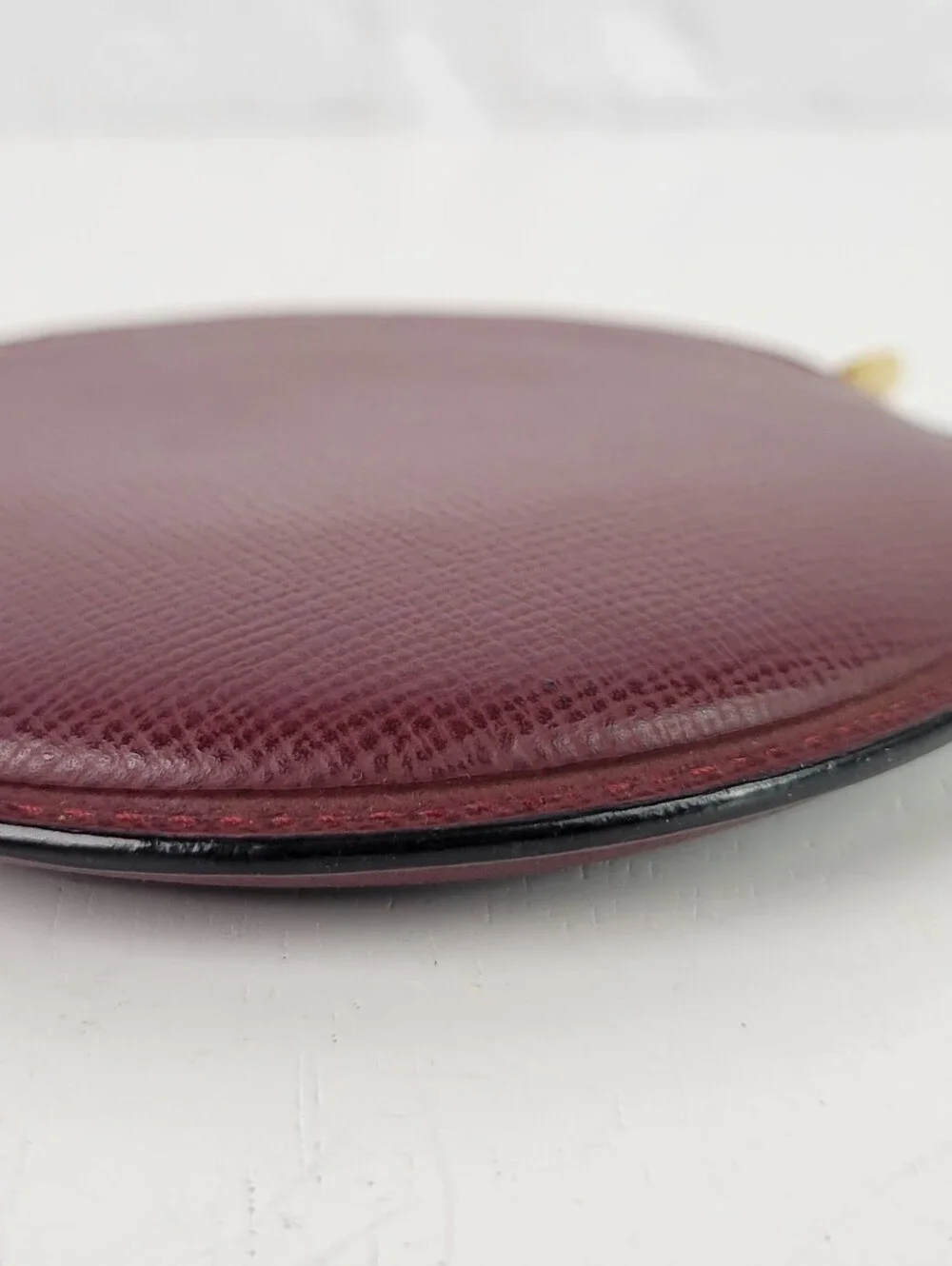 CARTIER Round Zip-Around Leather Coin Purse / Wallet